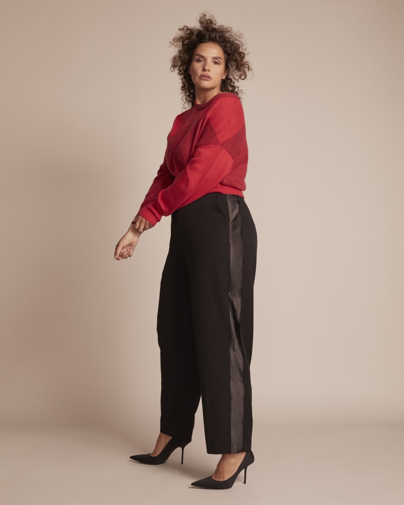 Plus size tuxedo pants top